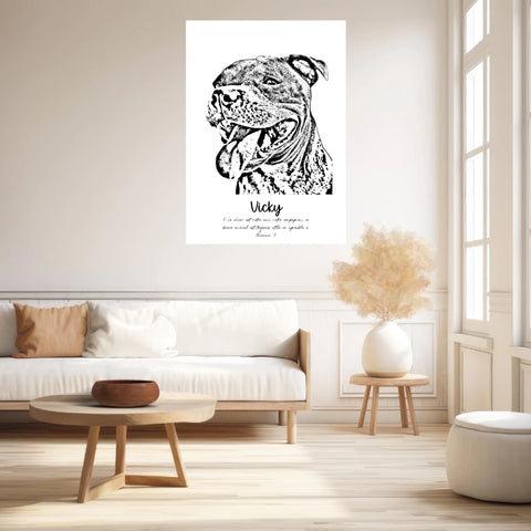 Affiche Portrait Personnalisé Esquisse Animal