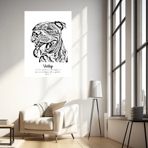 Affiche Portrait Personnalisé Esquisse Animal