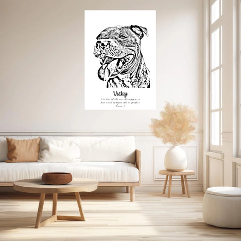 Affiche Portrait Personnalisé Esquisse Animal