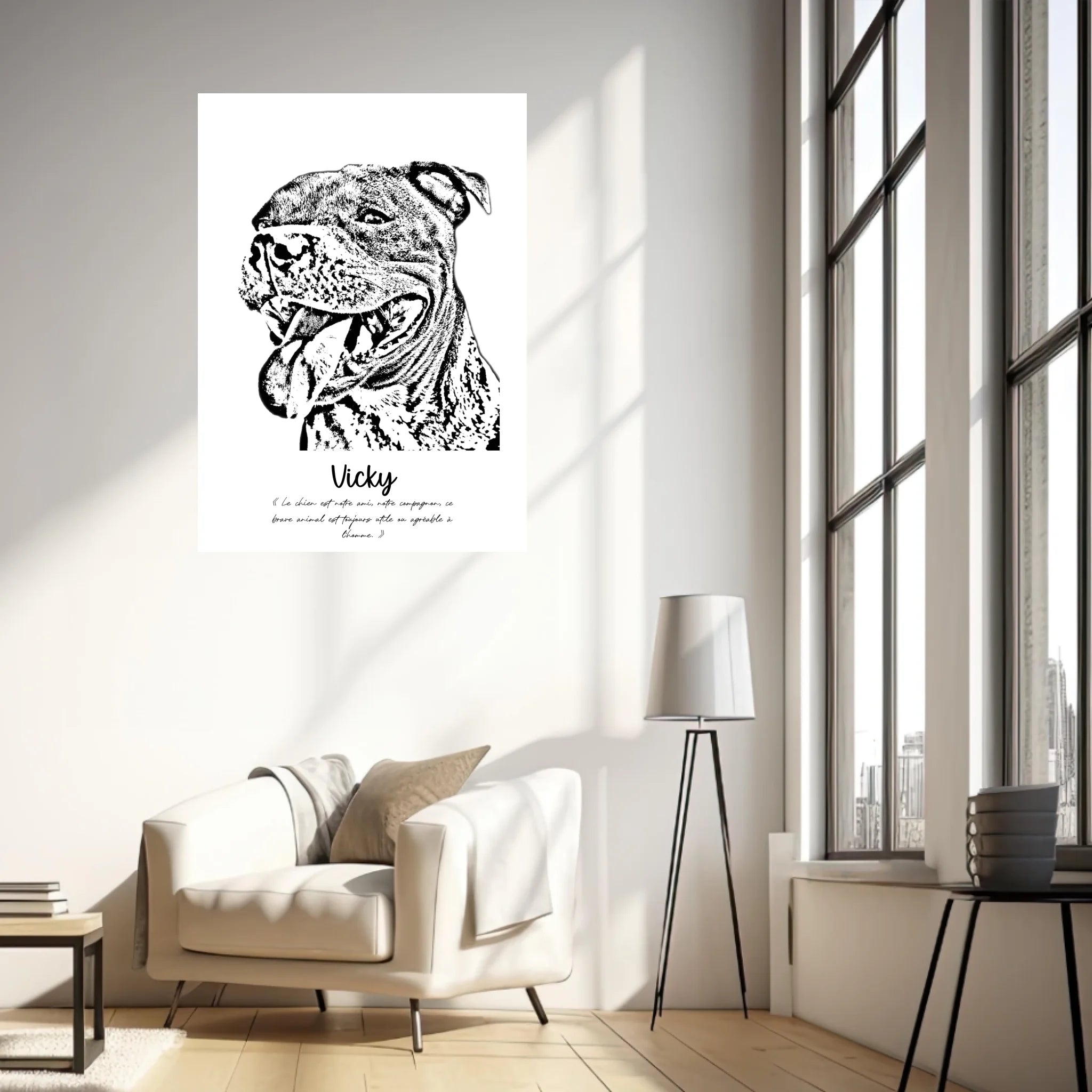 Affiche Portrait Personnalisé Esquisse Animal