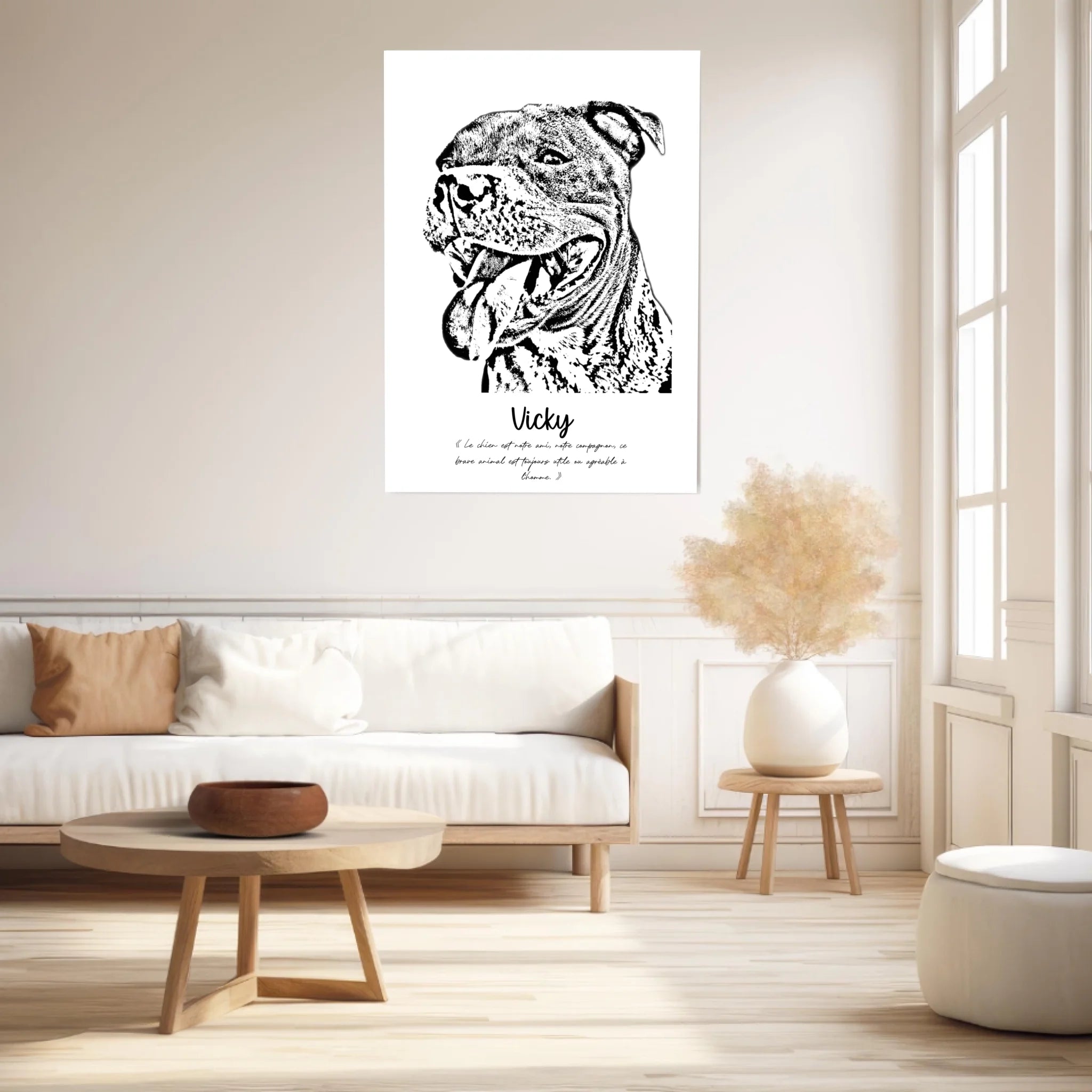 Affiche Portrait Personnalisé Esquisse Animal