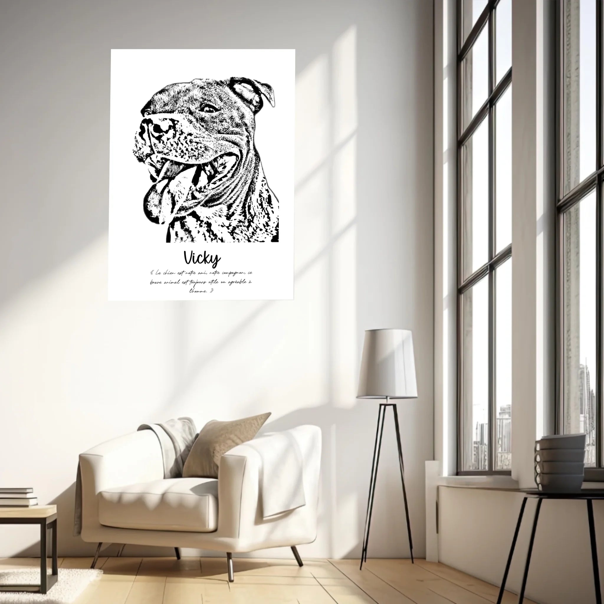 Affiche Portrait Personnalisé Esquisse Animal