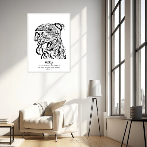 Affiche Portrait Personnalisé Esquisse Animal