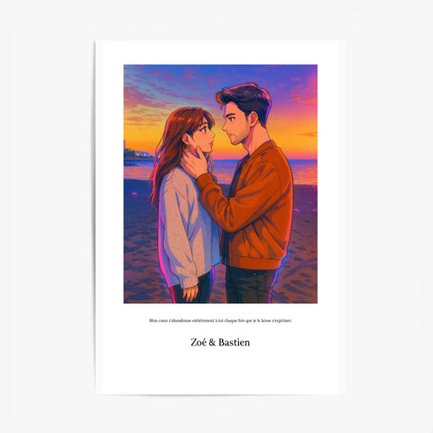 Affiche Personnalisée Style k-Pop Couple