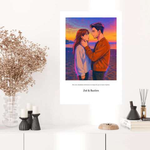 Affiche Personnalisée Style k-Pop Couple