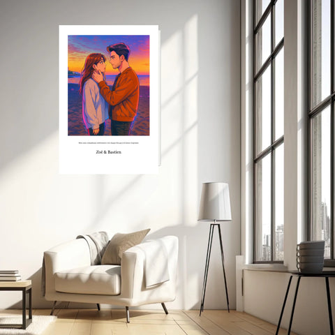 Affiche Personnalisée Style k-Pop Couple