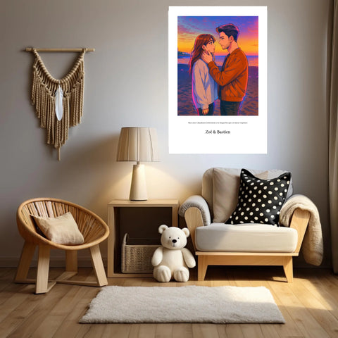 Affiche Personnalisée Style k-Pop Couple