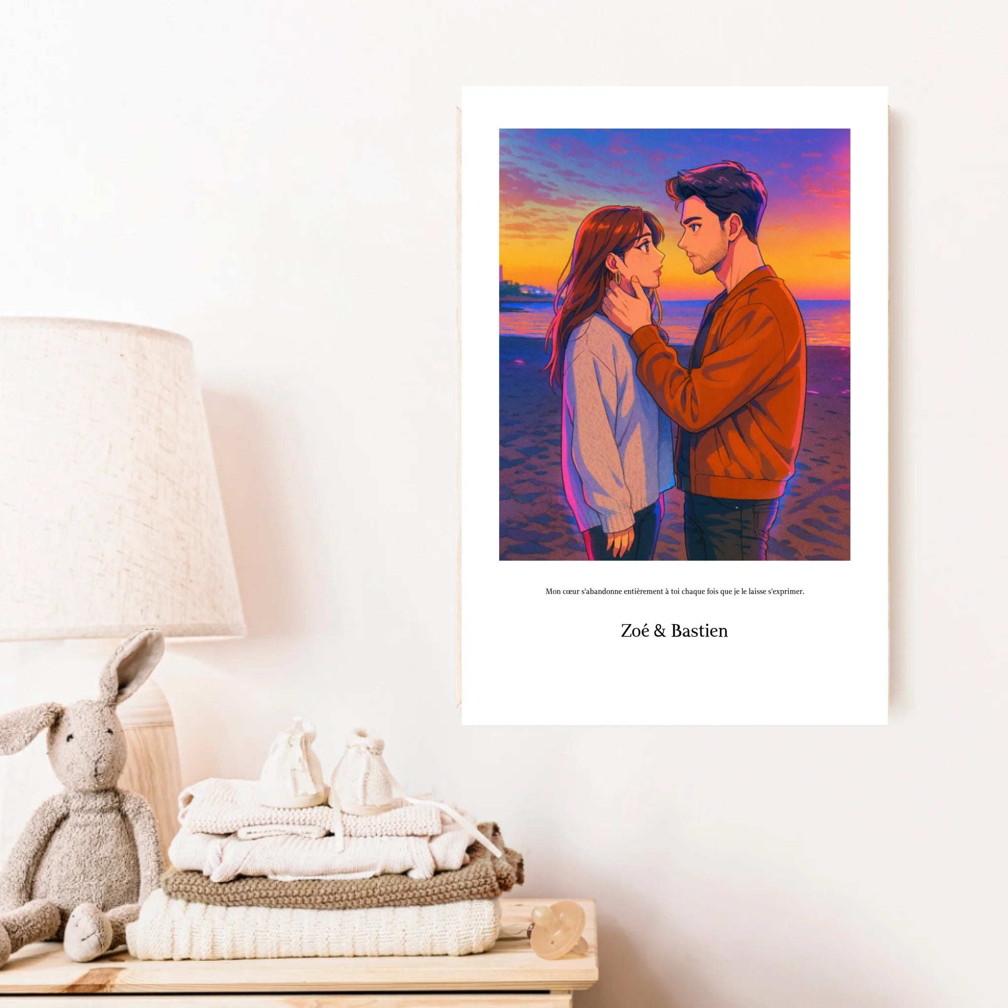Affiche Personnalisée Style k-Pop Couple