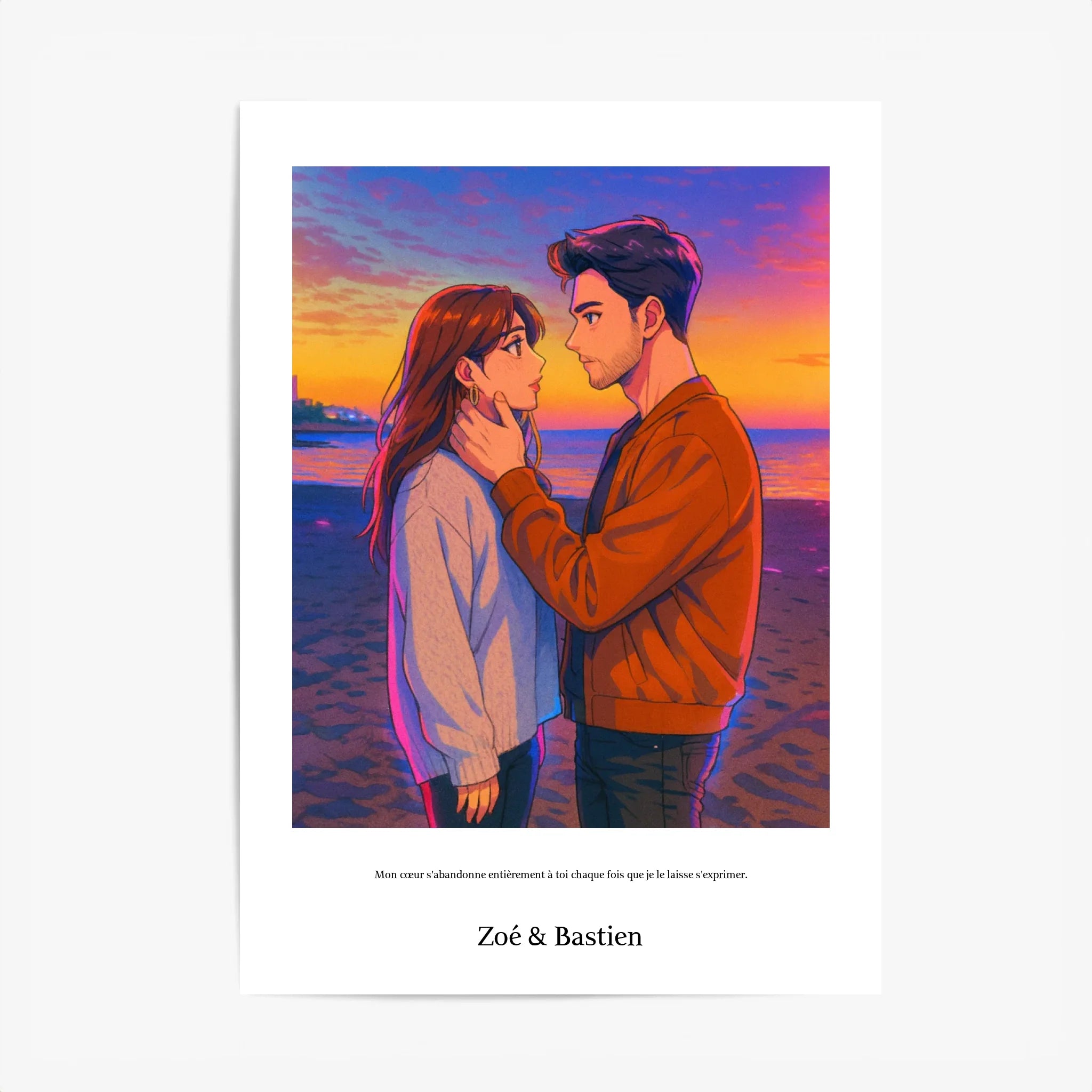 Affiche Personnalisée Style k-Pop Couple