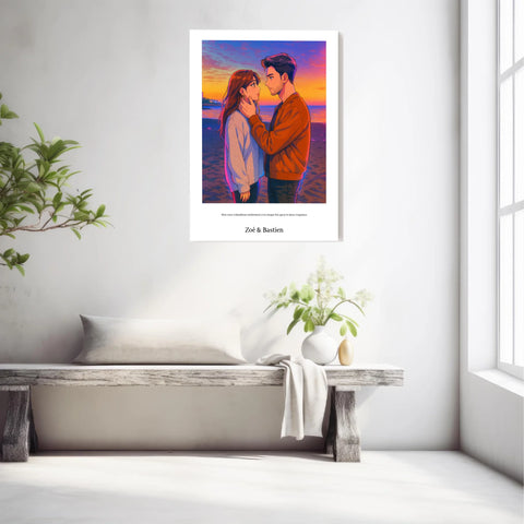 Affiche Personnalisée Style k-Pop Couple