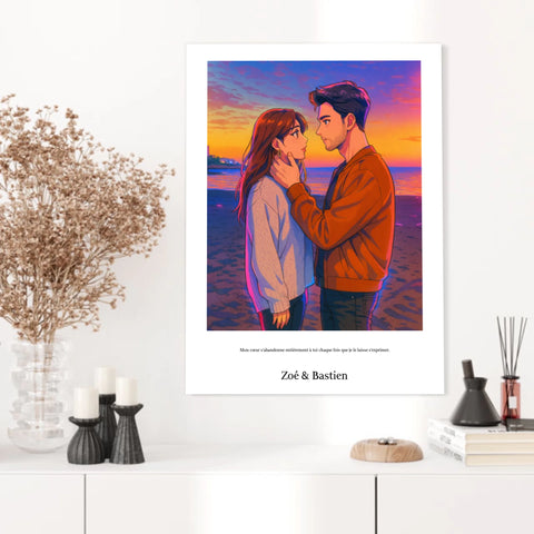 Affiche Personnalisée Style k-Pop Couple