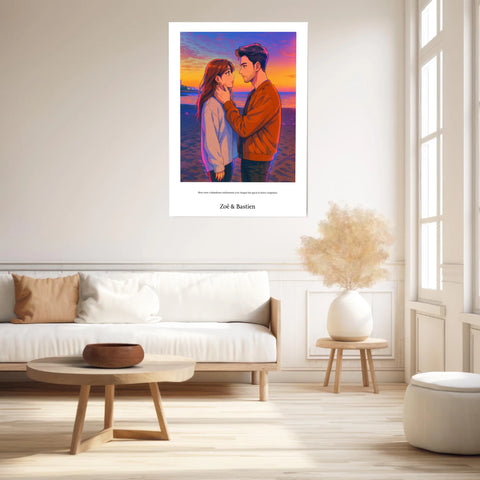 Affiche Personnalisée Style k-Pop Couple