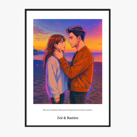 Affiche Personnalisée Style k-Pop Couple
