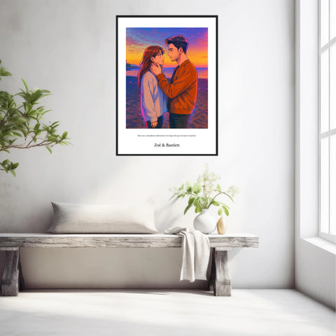 Affiche Personnalisée Style k-Pop Couple
