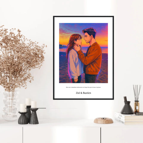 Affiche Personnalisée Style k-Pop Couple