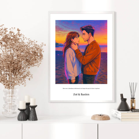 Affiche Personnalisée Style k-Pop Couple