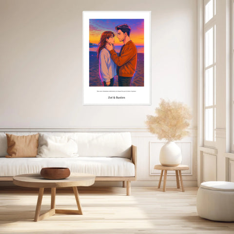 Affiche Personnalisée Style k-Pop Couple