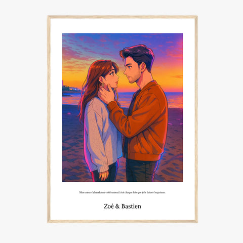 Affiche Personnalisée Style k-Pop Couple