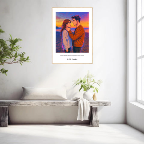 Affiche Personnalisée Style k-Pop Couple
