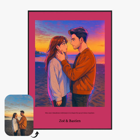 Affiche Personnalisée Style k-Pop Couple