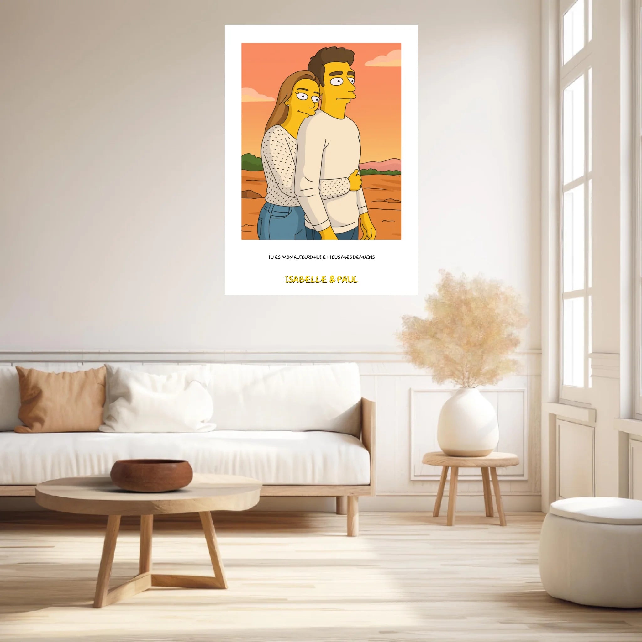 Affiche Personnalisée Style Simpson Couple