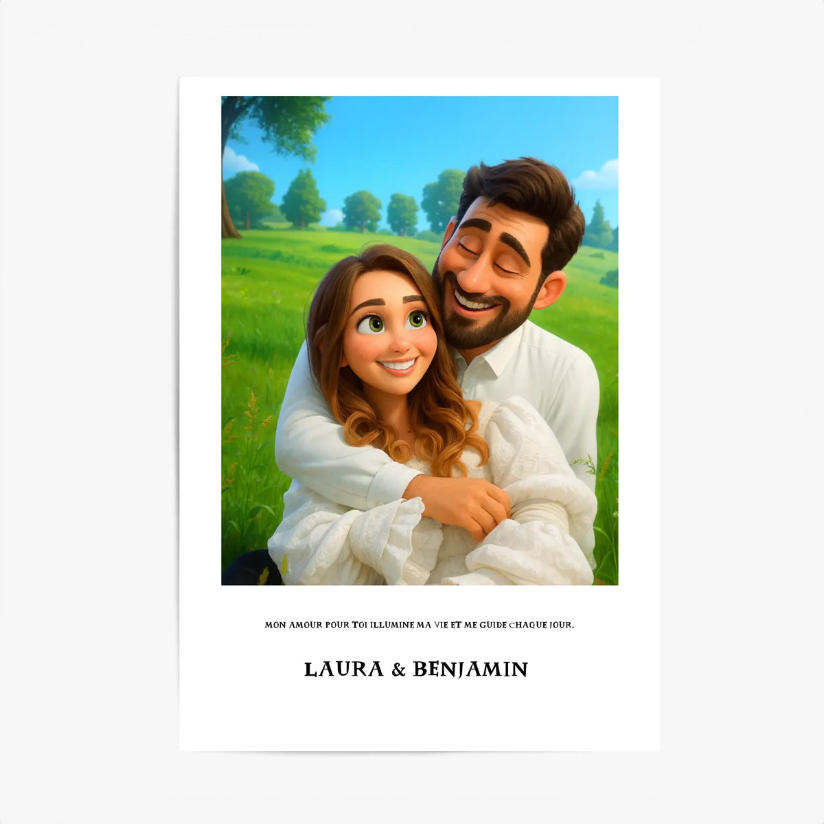 Affiche Personnalisée Style Pixar Couple