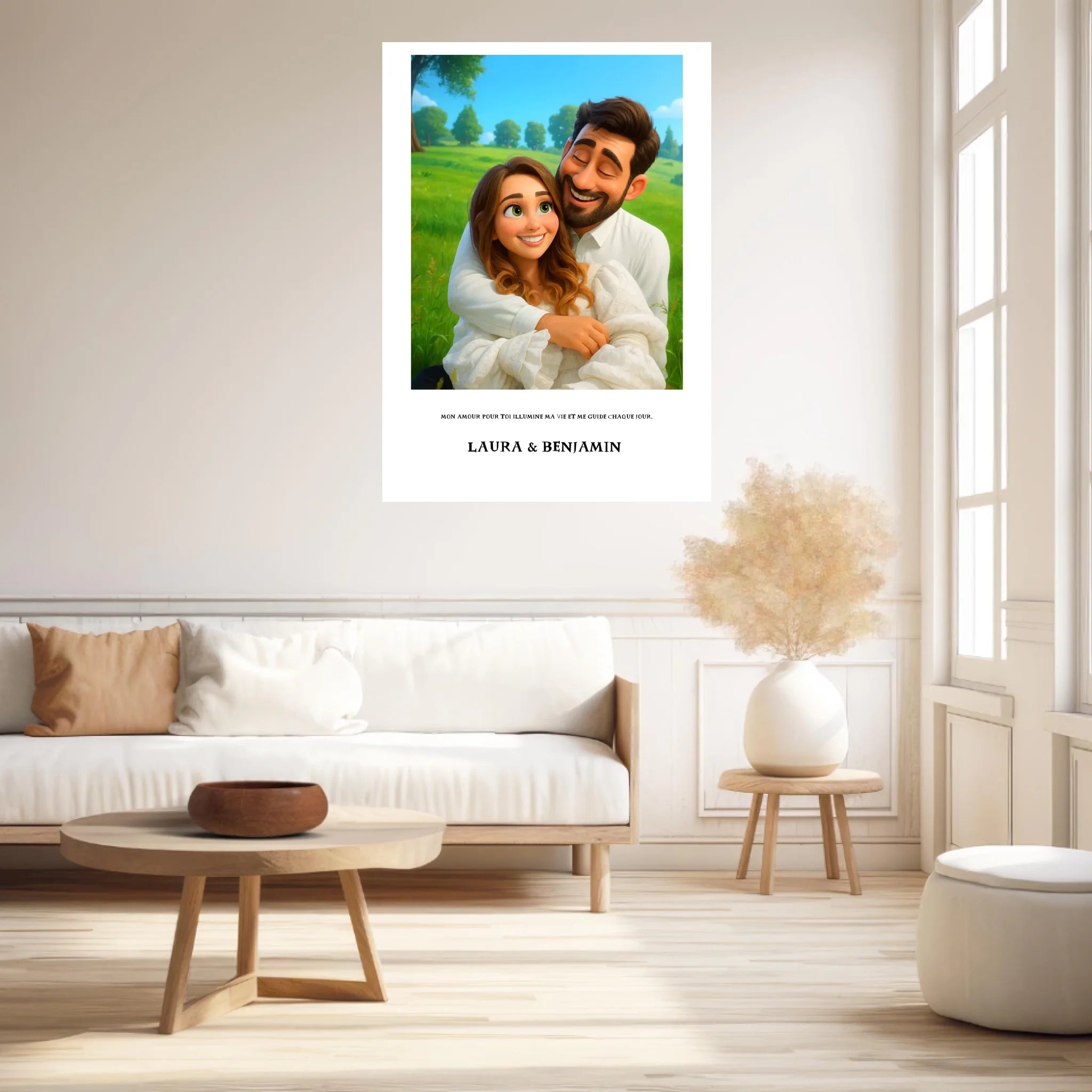 Affiche Personnalisée Style Pixar Couple