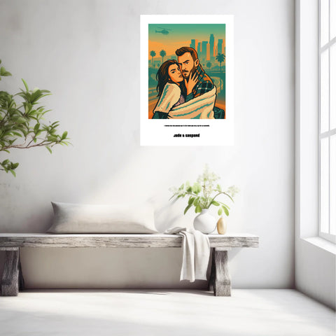 Affiche Personnalisée Style GTA Couple