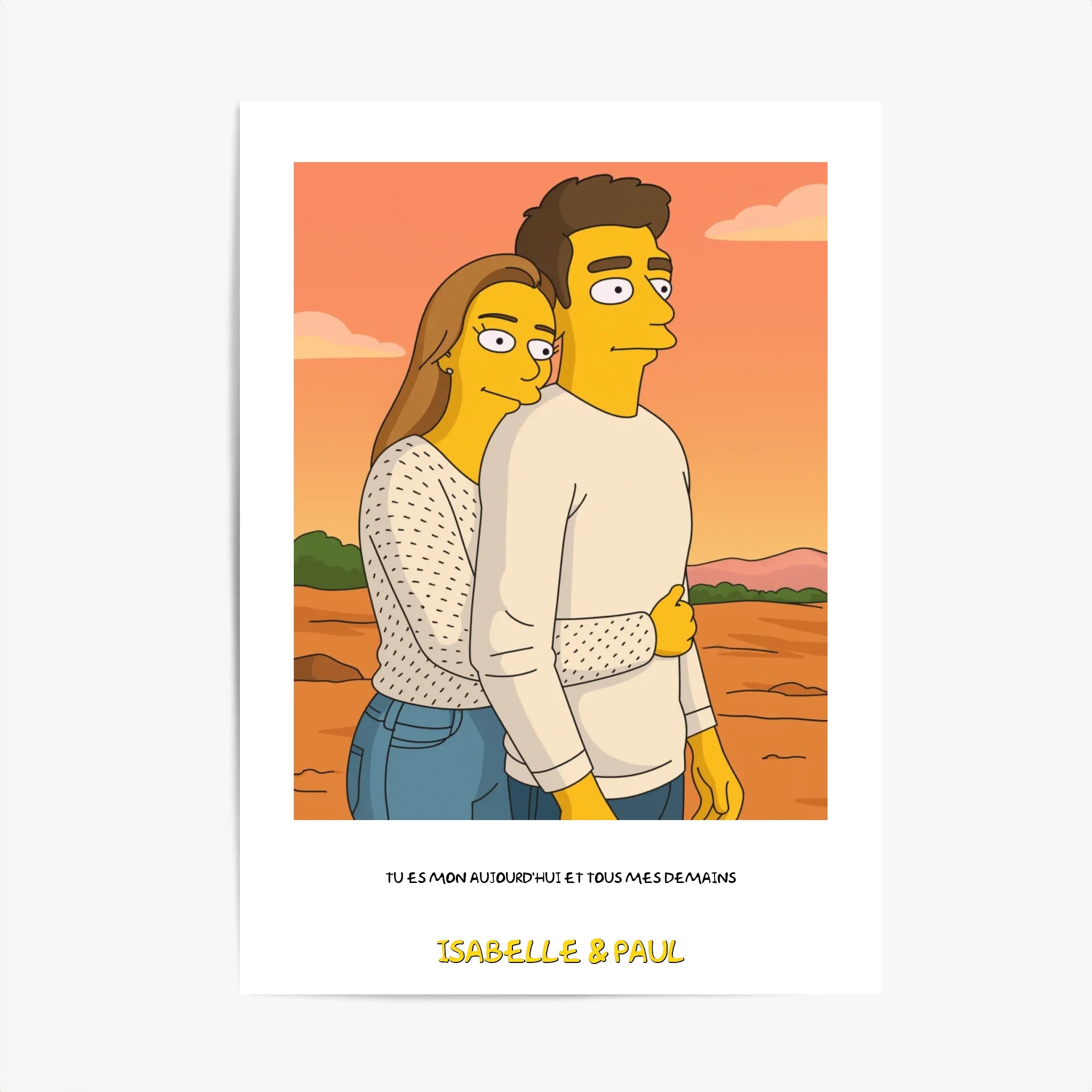 Affiche Personnalisée Style Simpson Couple