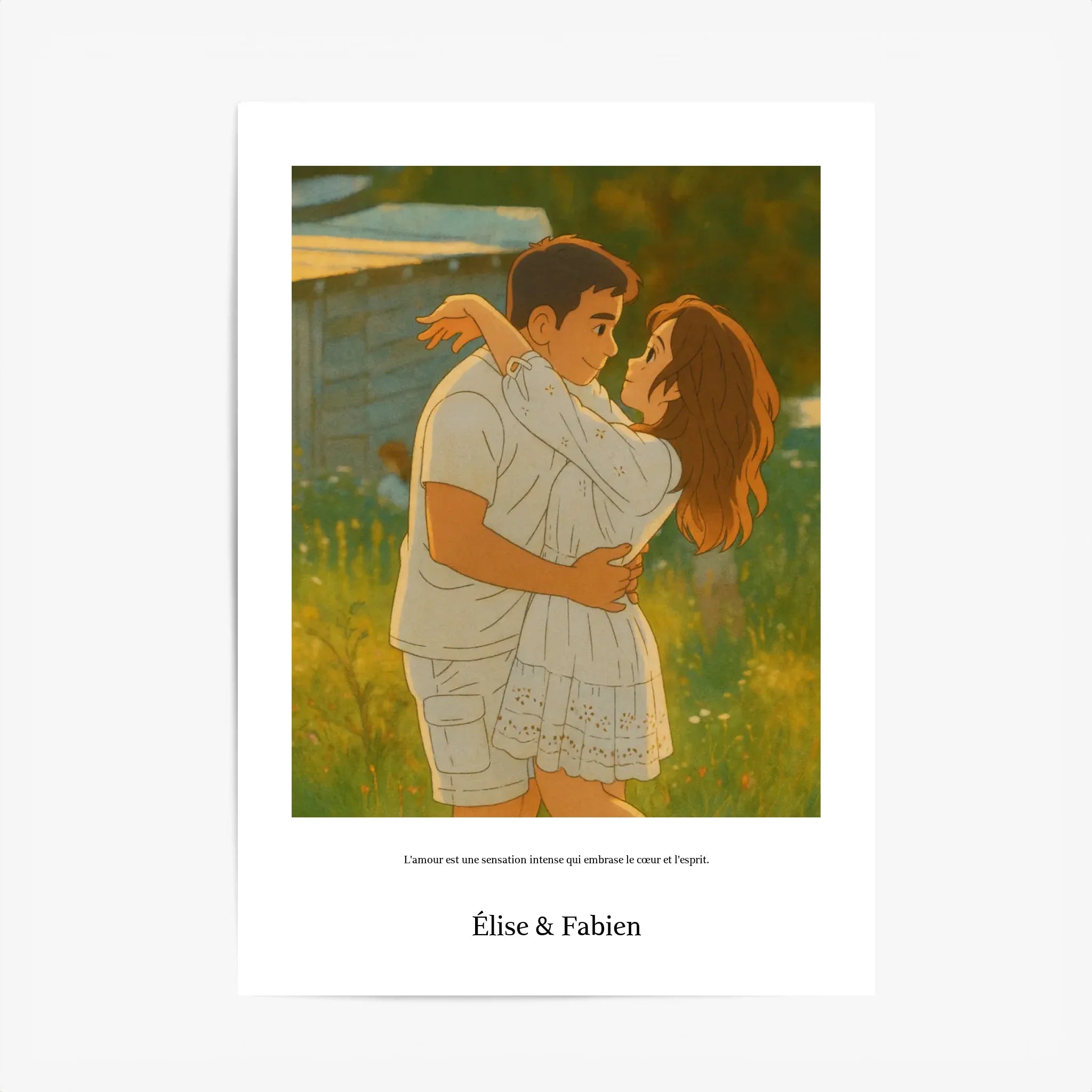 Affiche Personnalisée Style Ghibli Couple