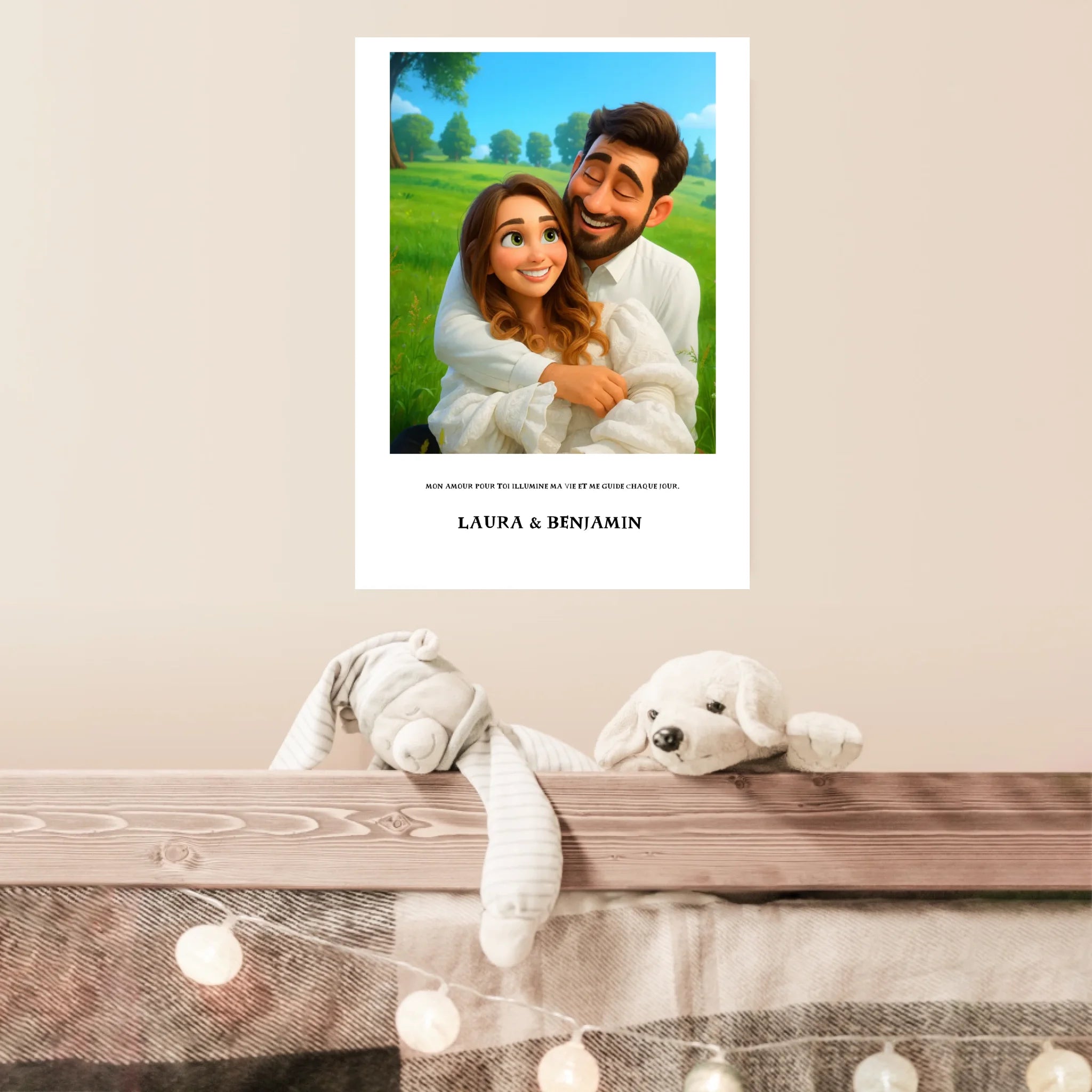 Affiche Personnalisée Style Pixar Couple