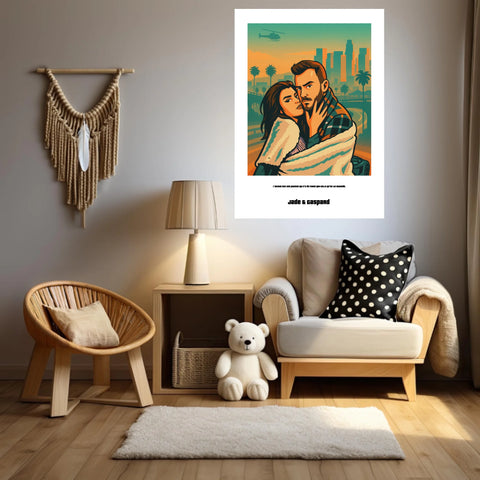 Affiche Personnalisée Style GTA Couple