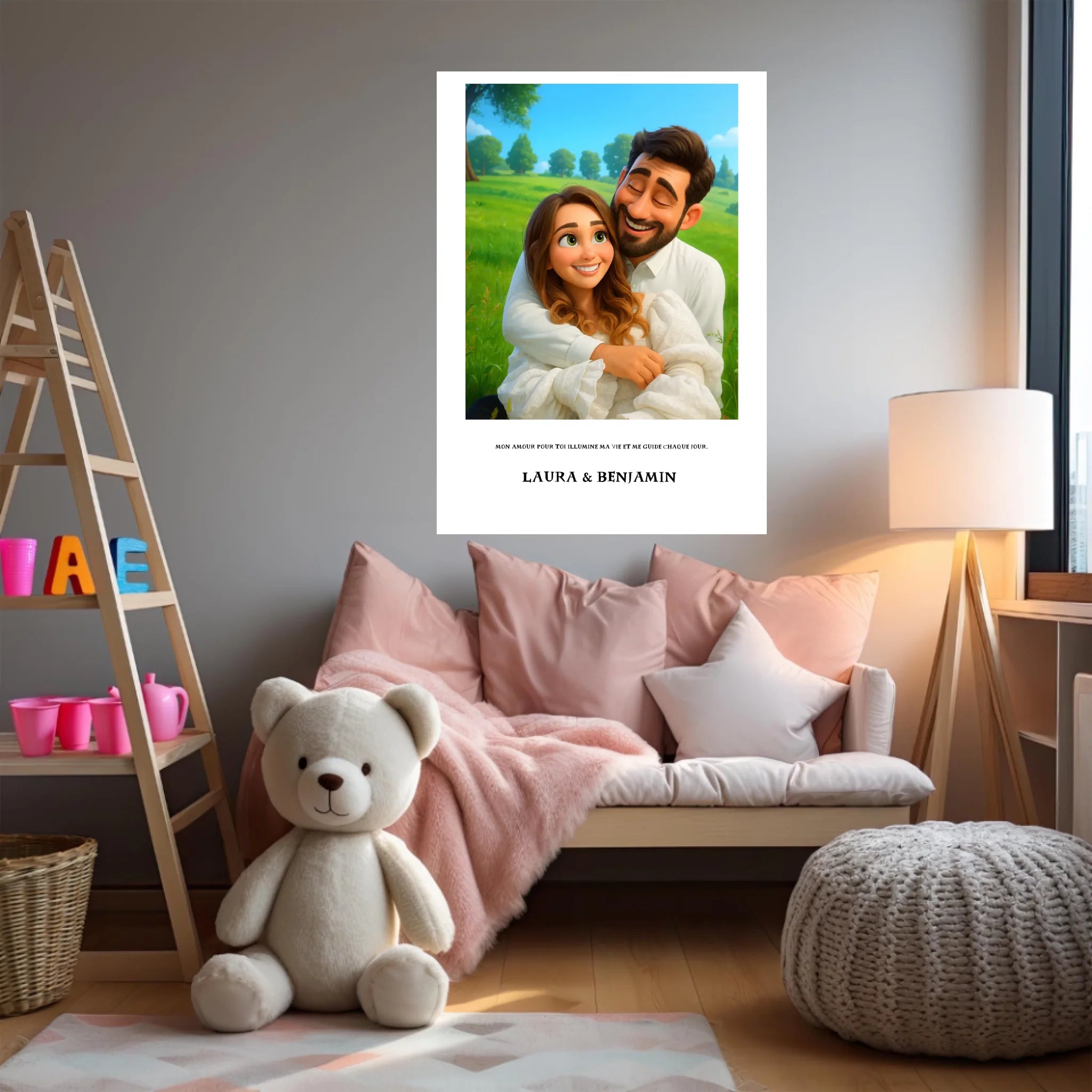 Affiche Personnalisée Style Pixar Couple