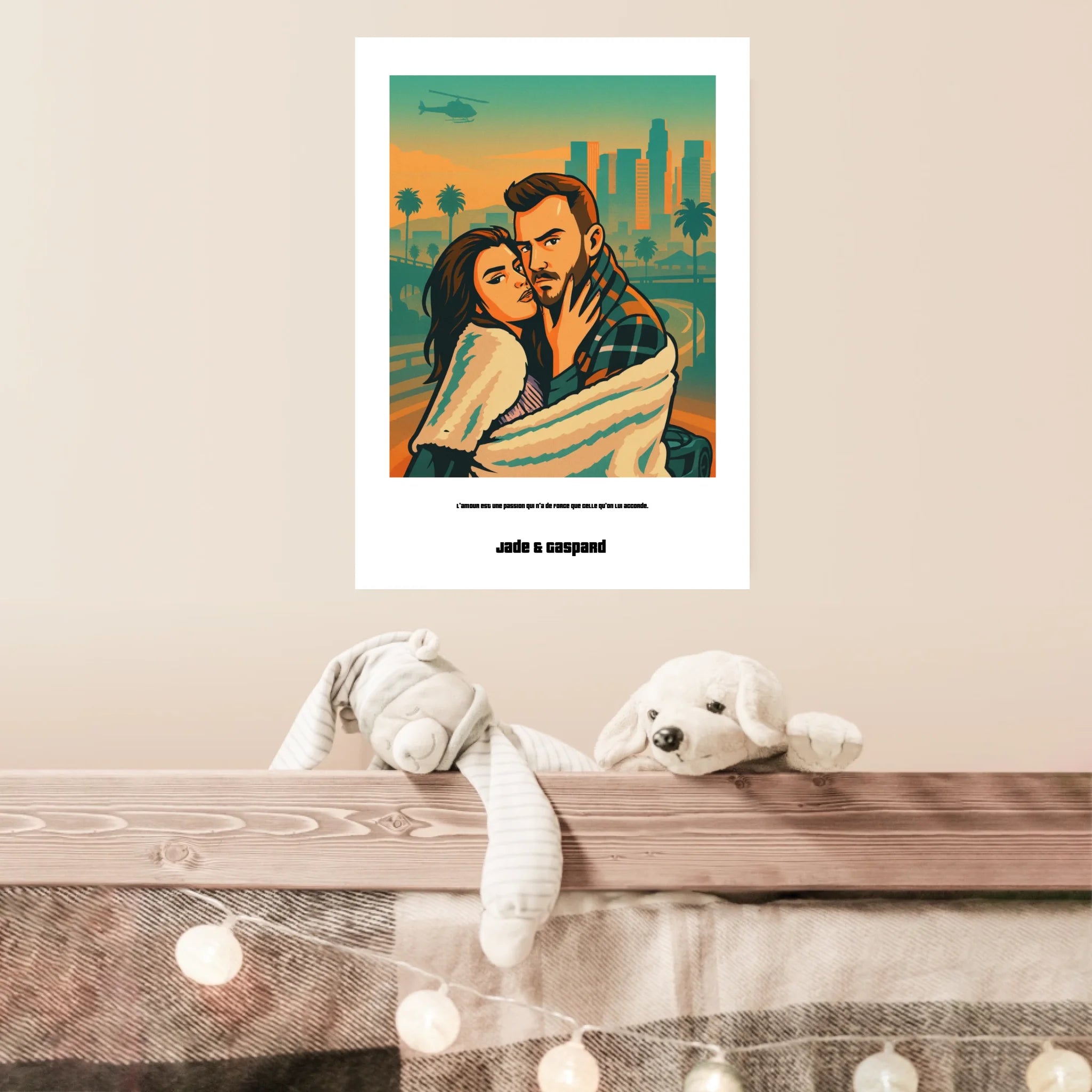 Affiche Personnalisée Style GTA Couple