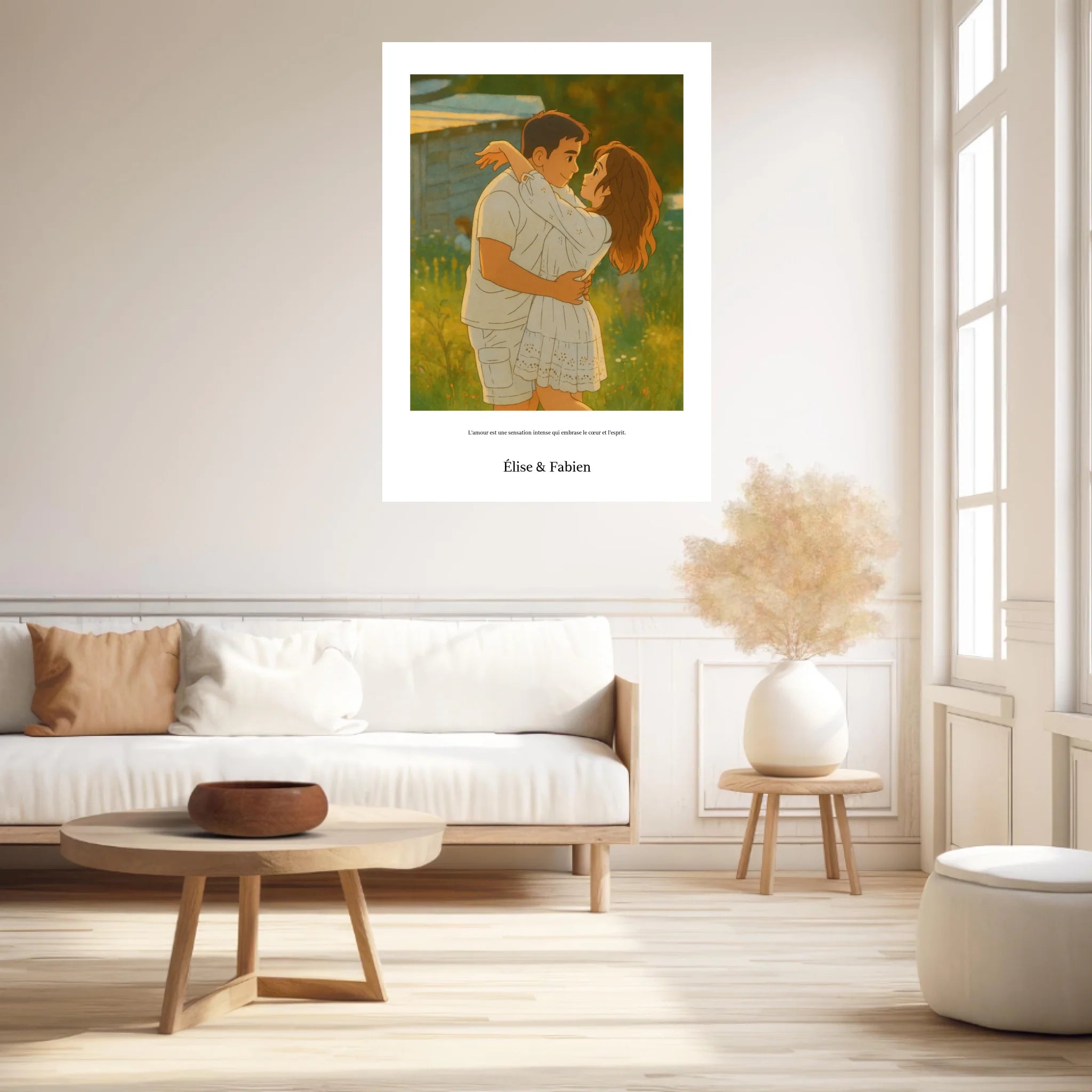Affiche Personnalisée Style Ghibli Couple
