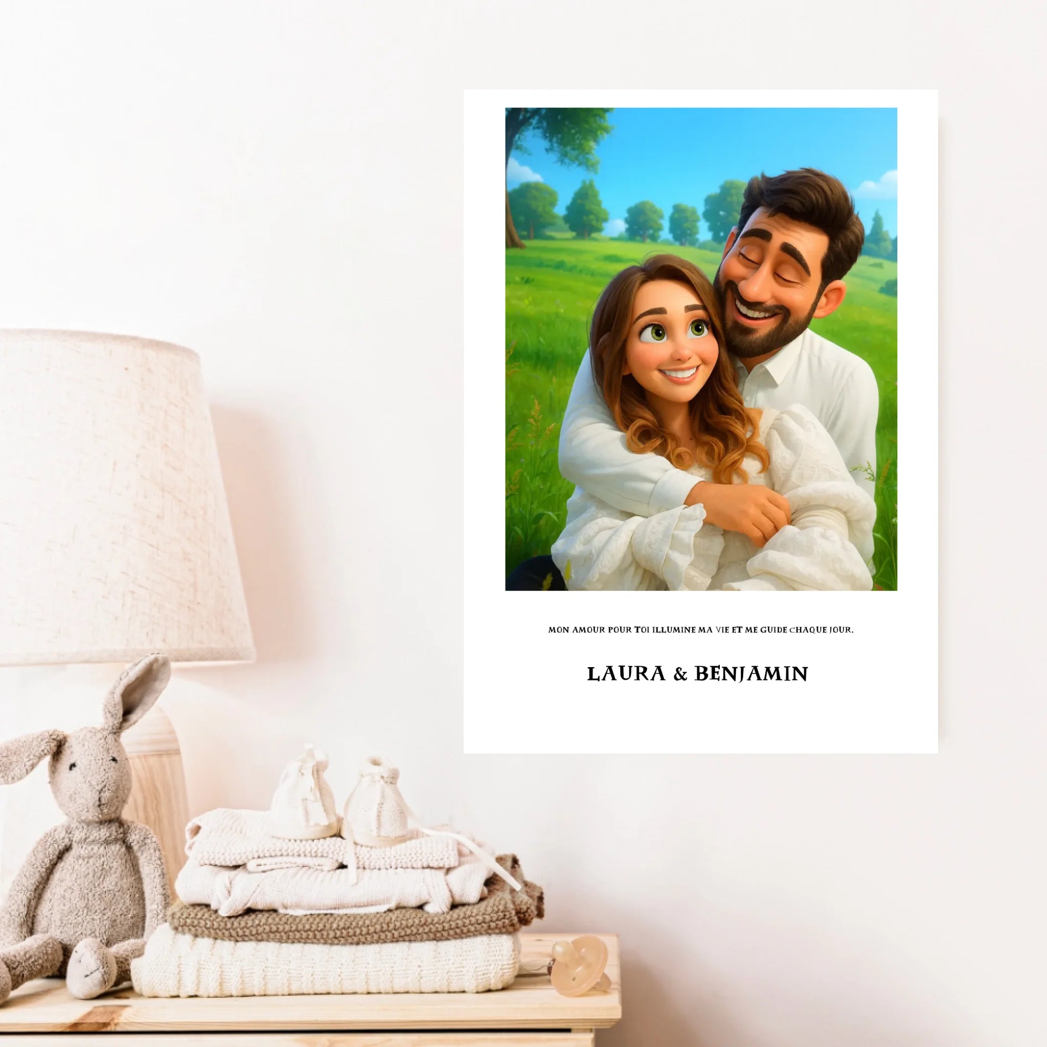 Affiche Personnalisée Style Pixar Couple