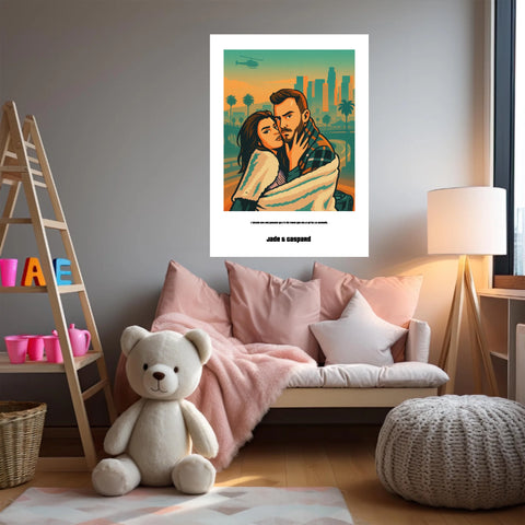 Affiche Personnalisée Style GTA Couple