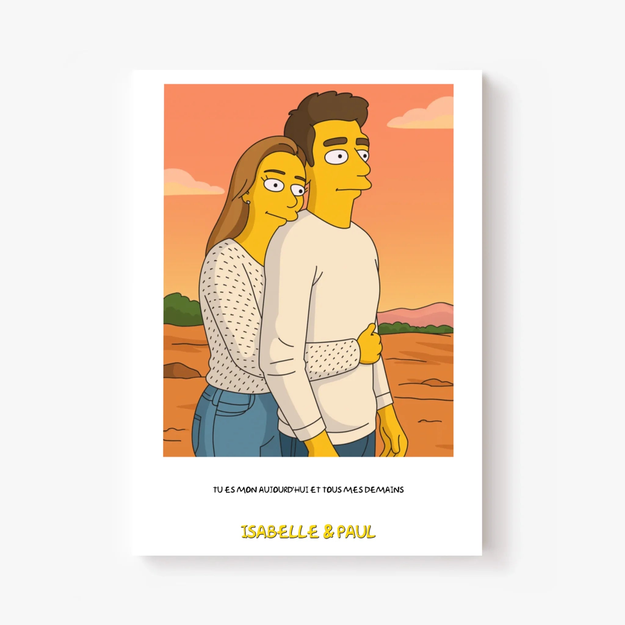 Affiche Personnalisée Style Simpson Couple