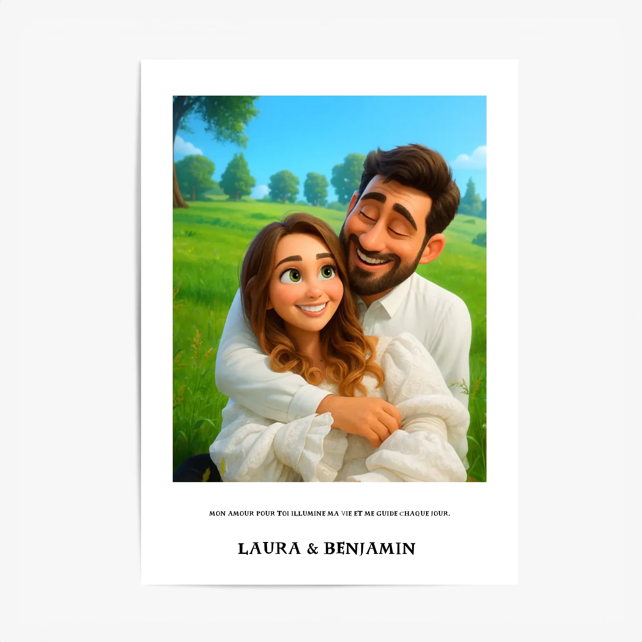 Affiche Personnalisée Style Pixar Couple