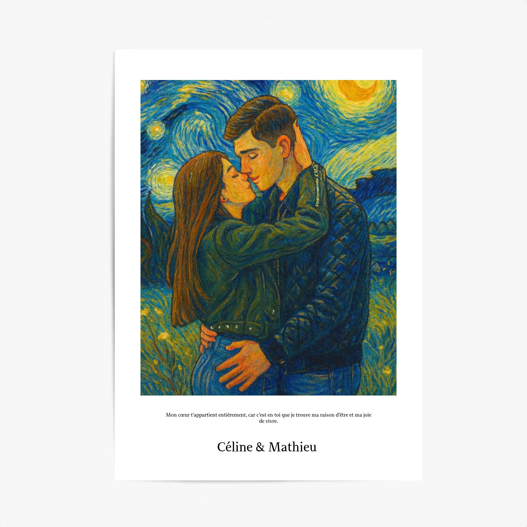 Affiche Personnalisée Style Van Gogh Couple