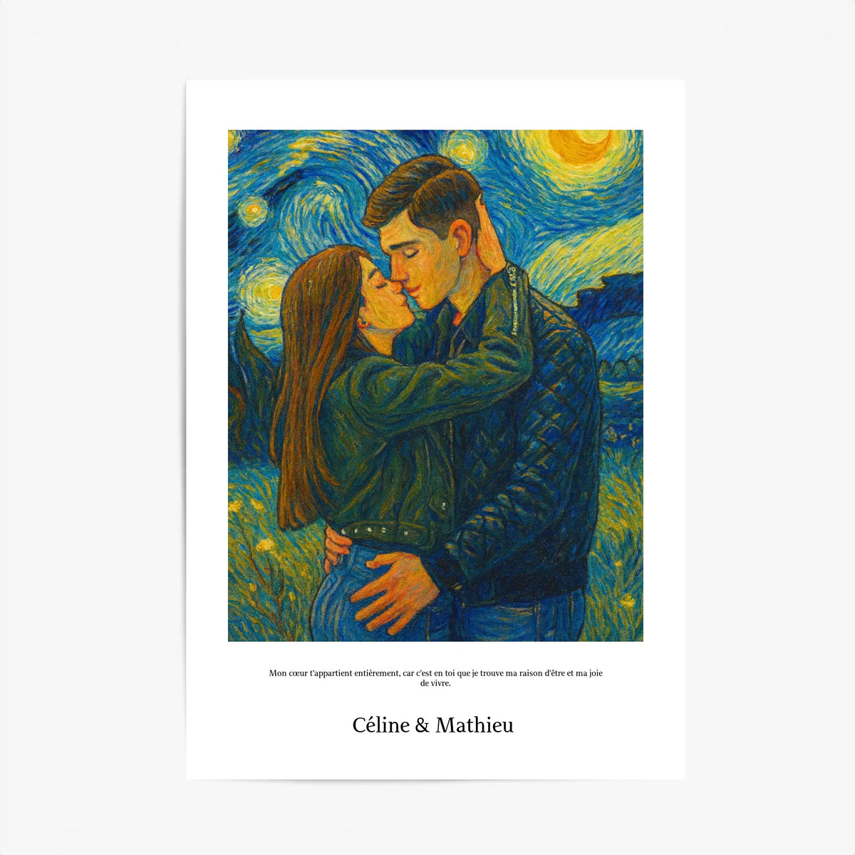 Affiche Personnalisée Style Van Gogh Couple