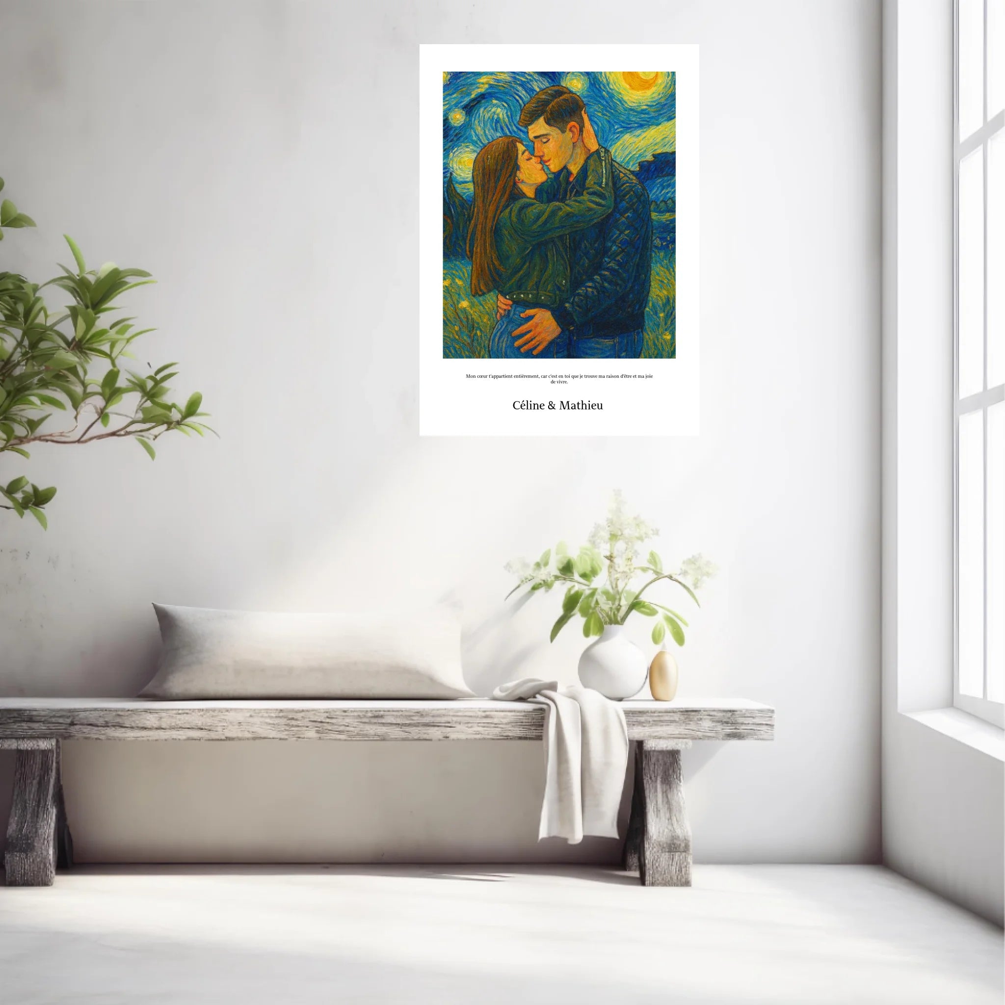 Affiche Personnalisée Style Van Gogh Couple