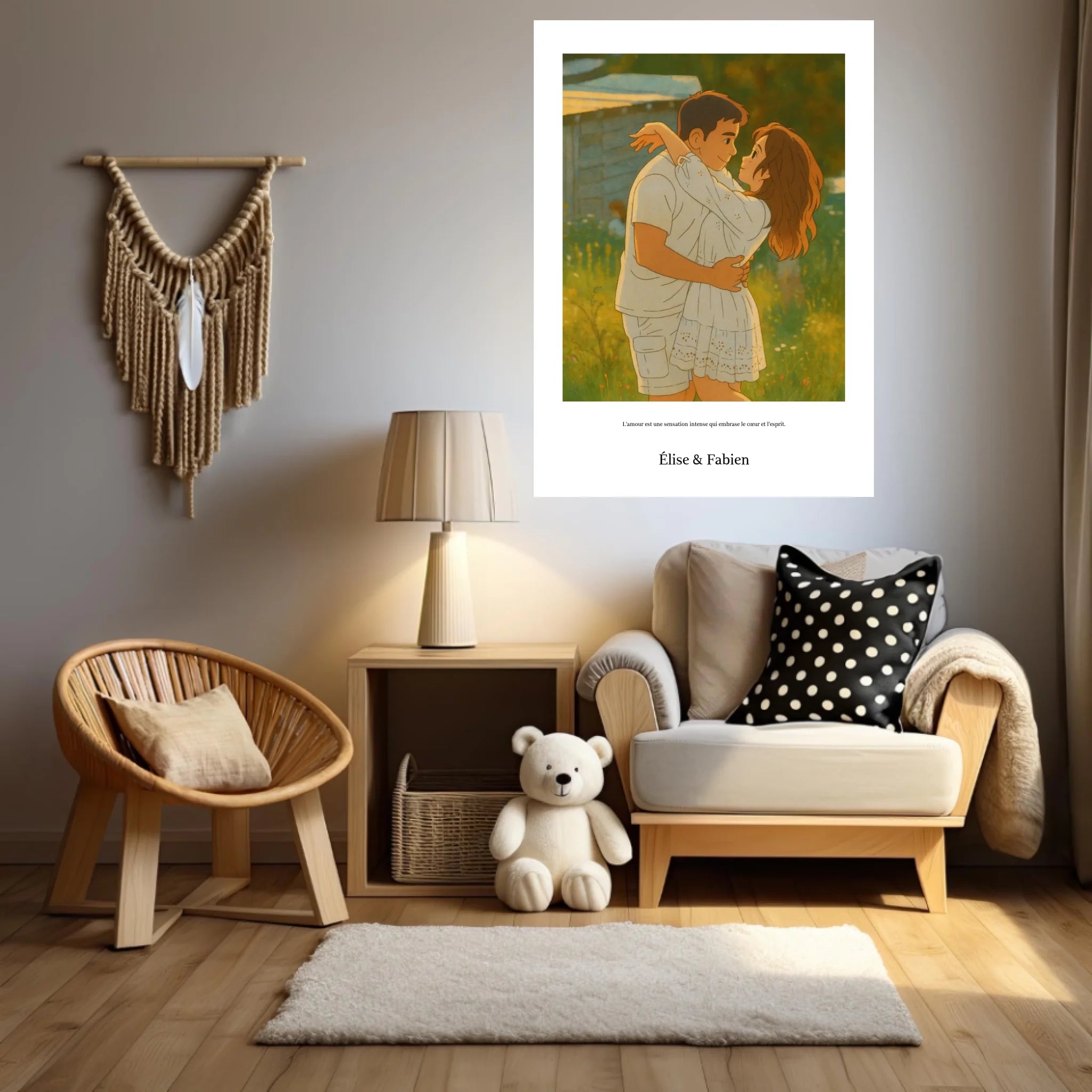 Affiche Personnalisée Style Ghibli Couple