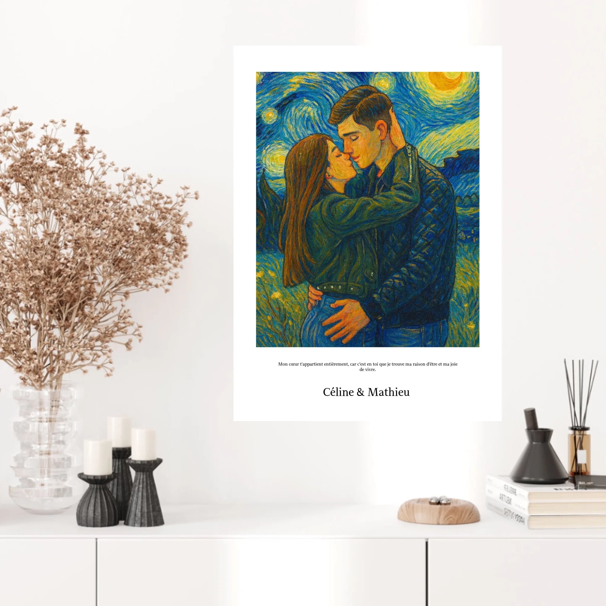 Affiche Personnalisée Style Van Gogh Couple