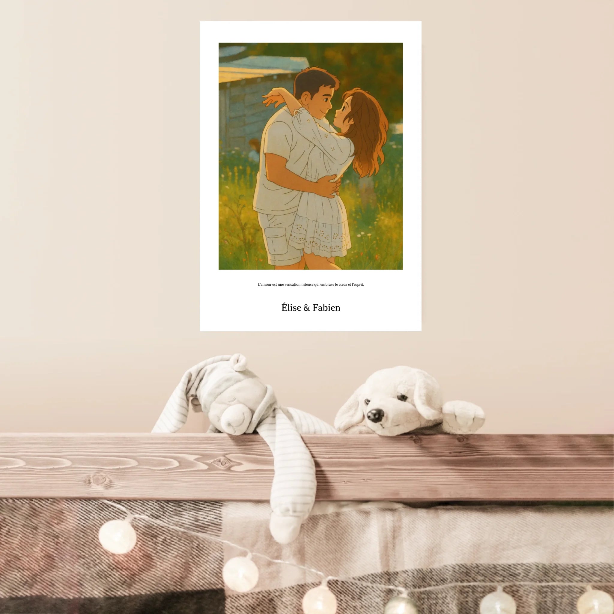 Affiche Personnalisée Style Ghibli Couple