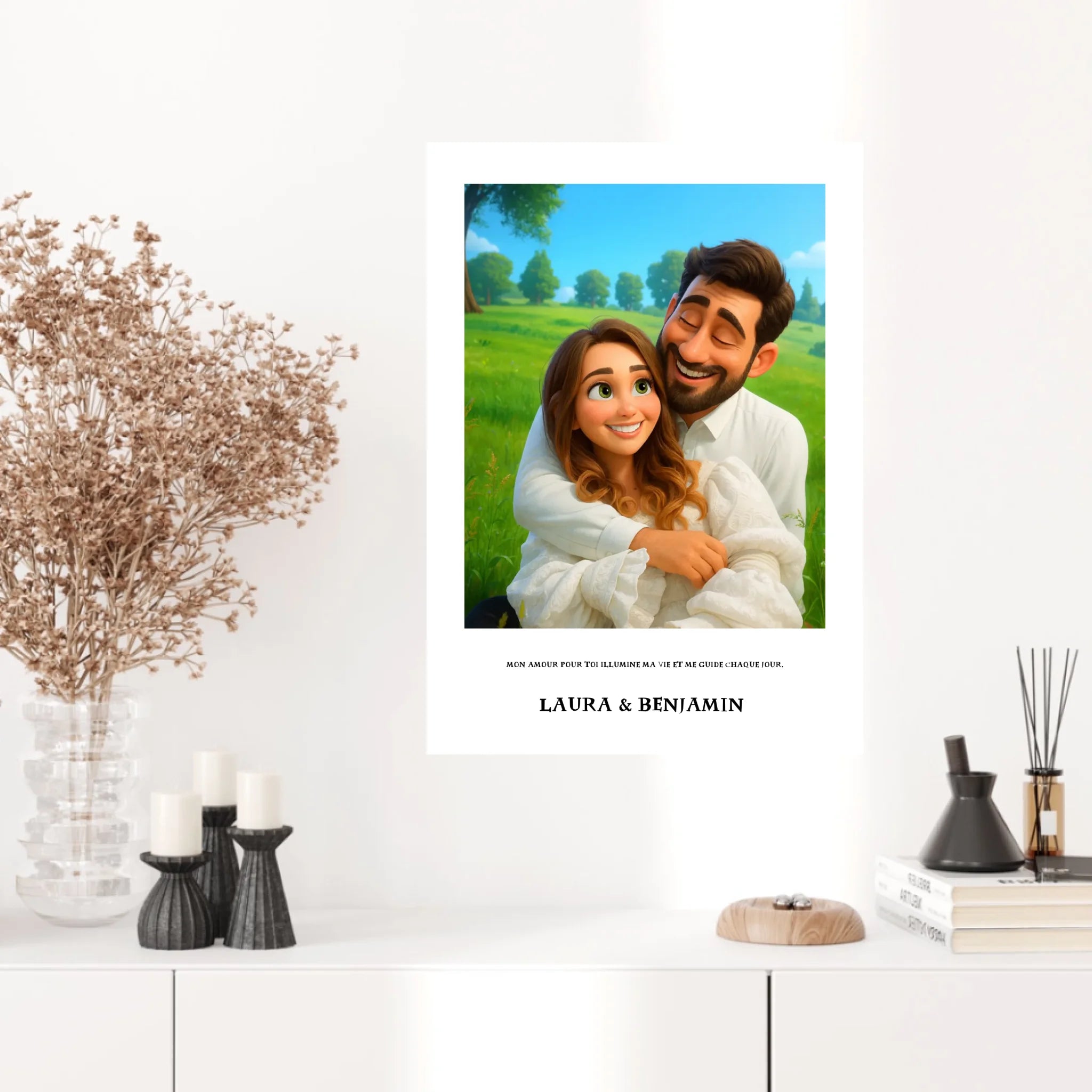 Affiche Personnalisée Style Pixar Couple