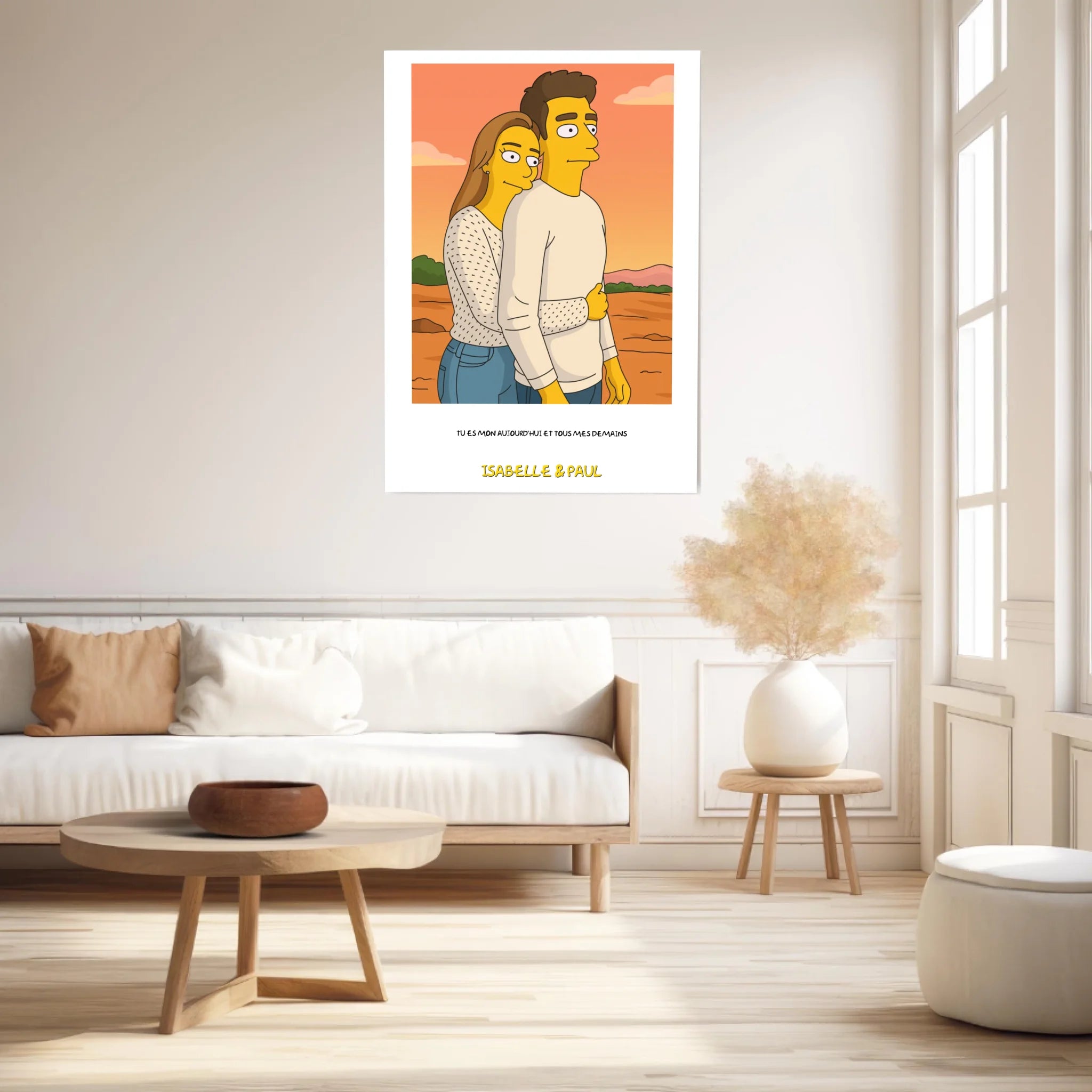 Affiche Personnalisée Style Simpson Couple