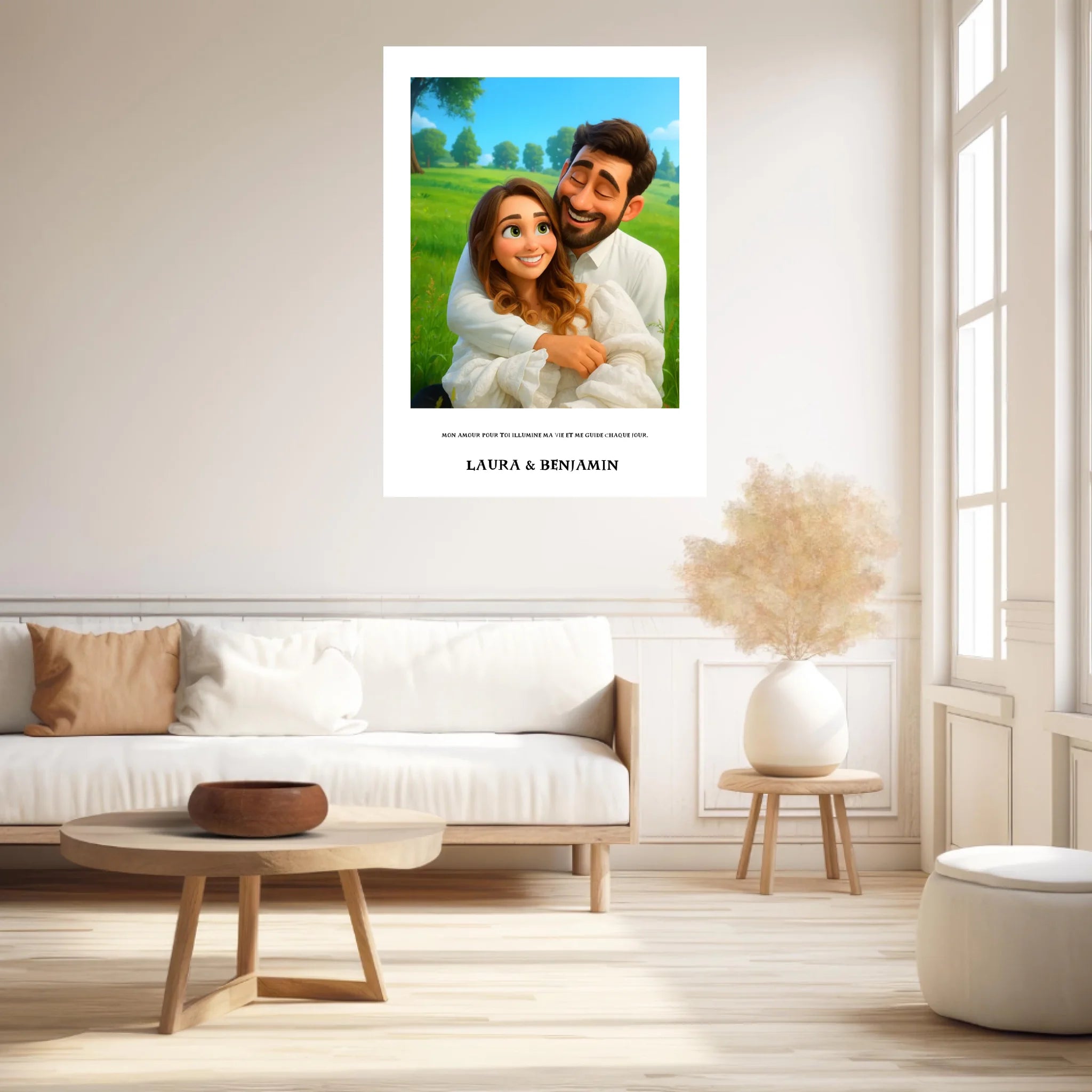 Affiche Personnalisée Style Pixar Couple