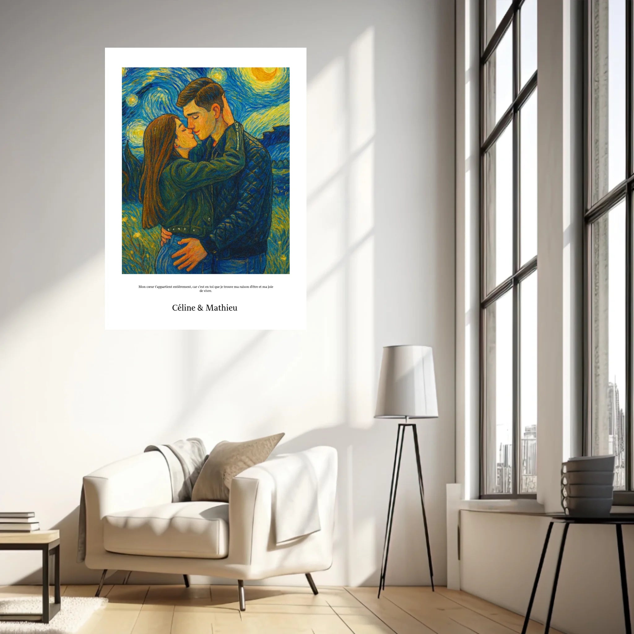 Affiche Personnalisée Style Van Gogh Couple