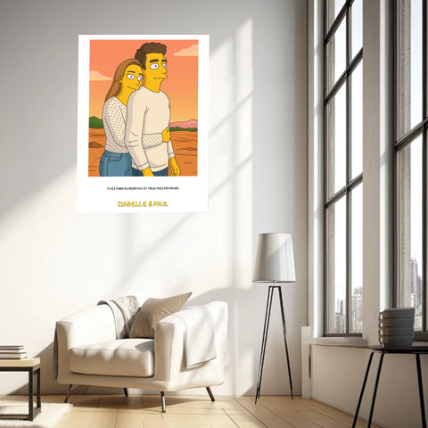 Affiche Personnalisée Style Simpson Couple